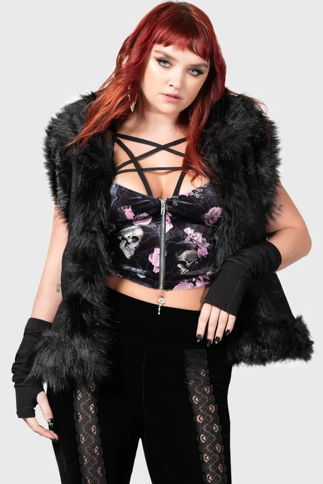 Killstar Velvet Women Lost In Sin Zip Top BLACKPINK