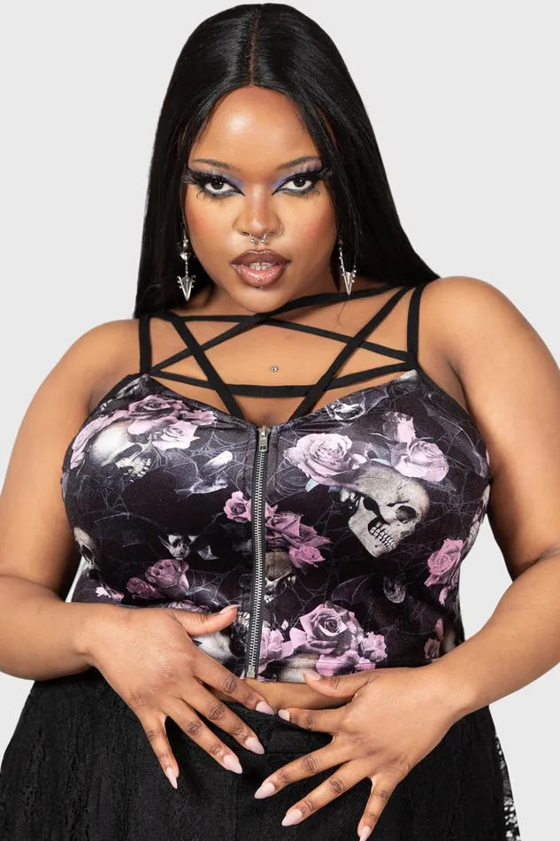 Killstar Velvet Women Lost In Sin Zip Top BLACKPINK