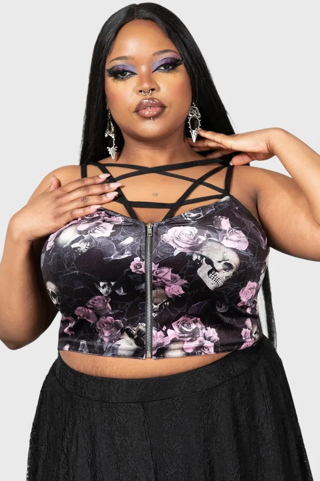 Killstar Velvet Women Lost In Sin Zip Top BLACKPINK