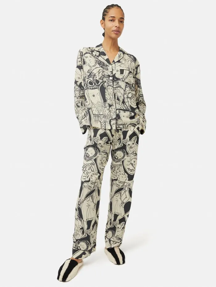Kings and Queens Pyjama Monochrome Women Jigsaw Pyjamas and Loungewear