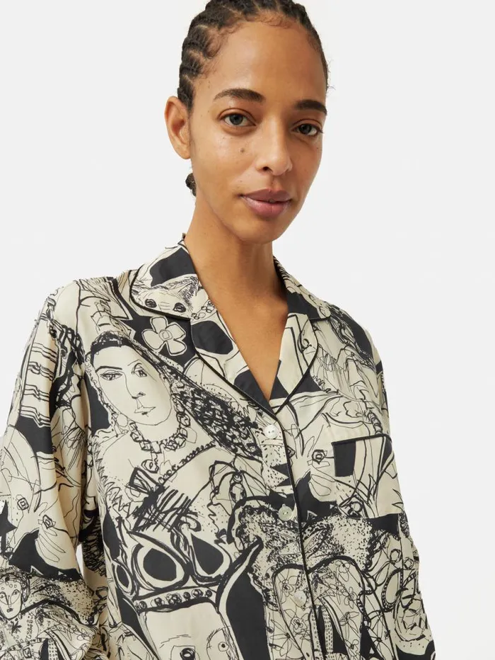 Kings and Queens Pyjama Monochrome Women Jigsaw Pyjamas and Loungewear
