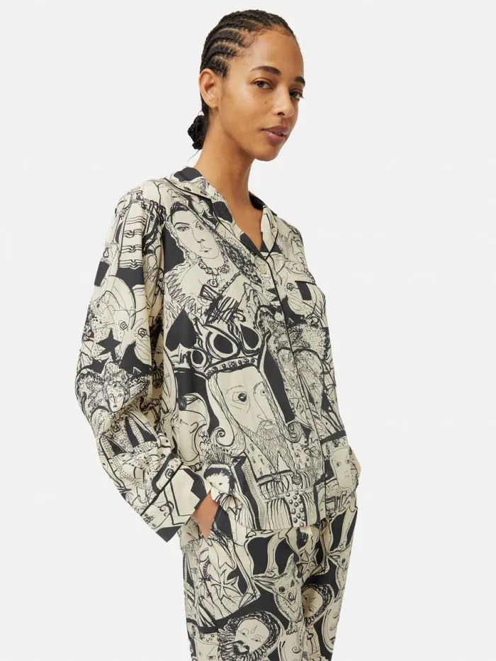 Kings and Queens Pyjama Monochrome Women Jigsaw Pyjamas and Loungewear