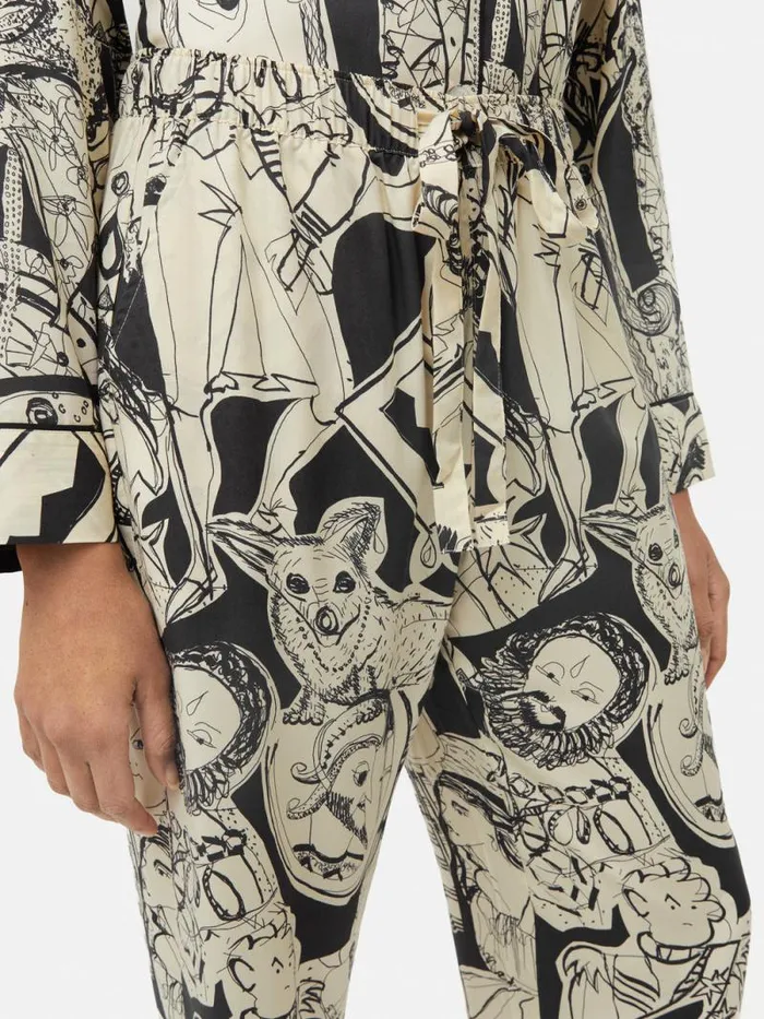 Kings and Queens Pyjama Monochrome Women Jigsaw Pyjamas and Loungewear