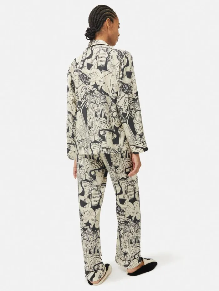 Kings and Queens Pyjama Monochrome Women Jigsaw Pyjamas and Loungewear