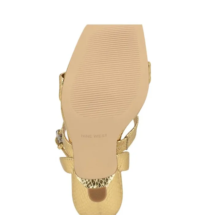 Kiya Ankle Strap Sandals Gold Snake Women Nine West Sandals Kiya Ankle Strap Sandals Gold Snake Women Nine West Sandals