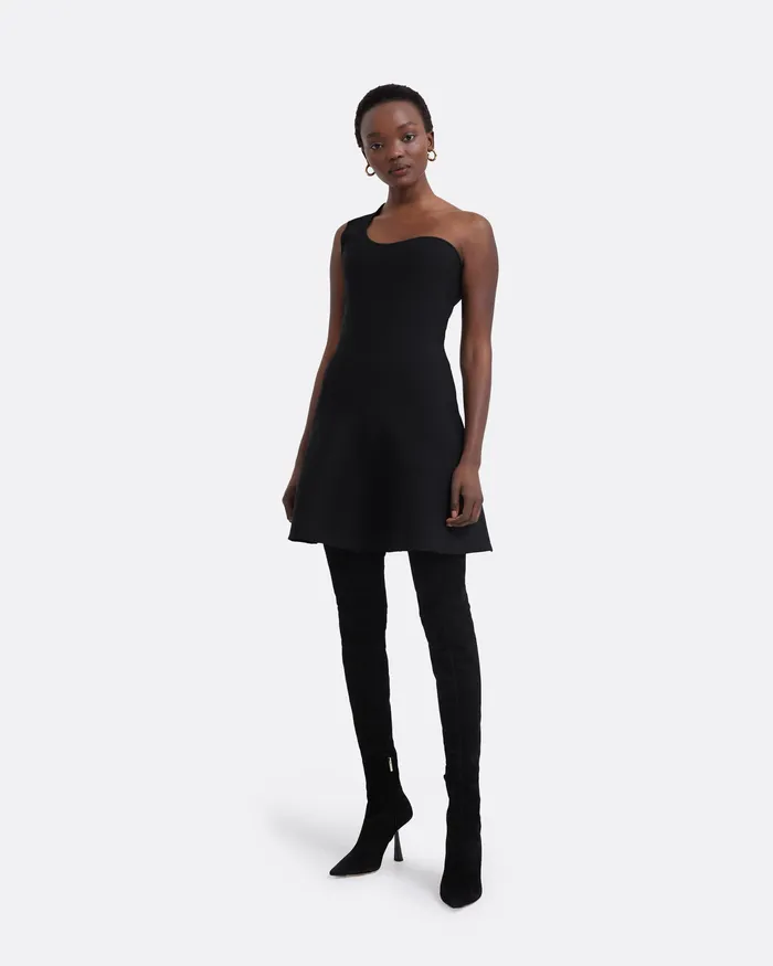 Klem Black Short Knit Dress Black Knitwear Safiyaa Women