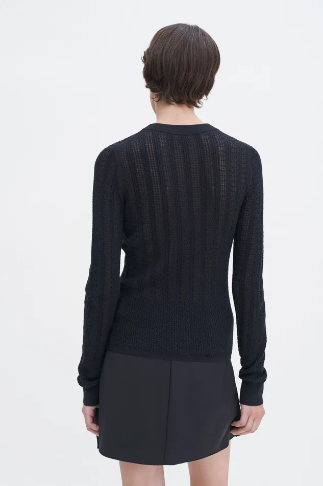 Knitwear filippak Women Lace Knit Top Black Knitwear filippak Women Lace Knit Top Black