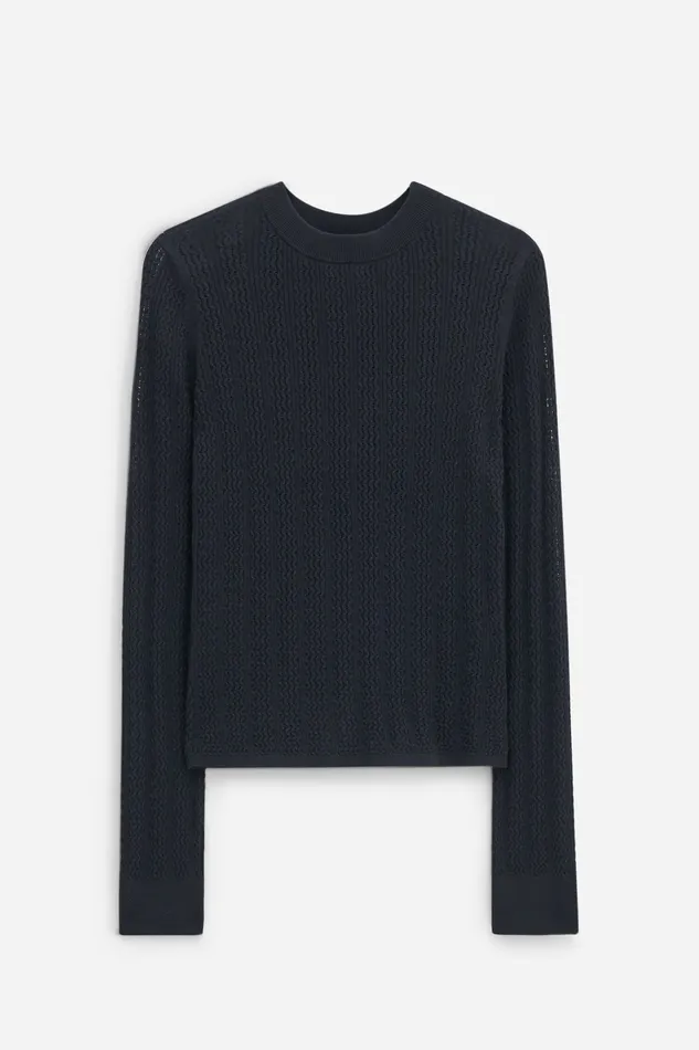 Knitwear filippak Women Lace Knit Top Black Knitwear filippak Women Lace Knit Top Black