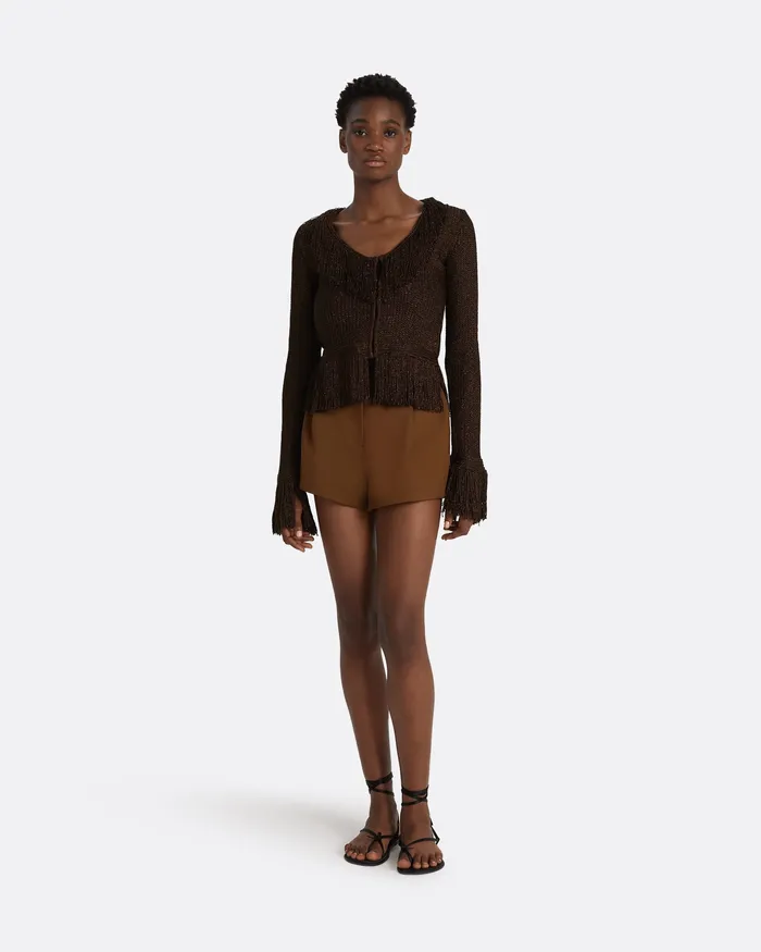 Knitwear Safiyaa Women Scarlett Deep Brown Knit Jacket Deep Brown
