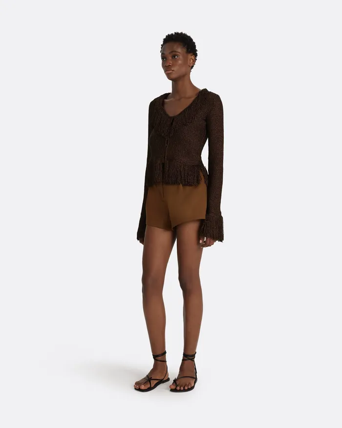 Knitwear Safiyaa Women Scarlett Deep Brown Knit Jacket Deep Brown