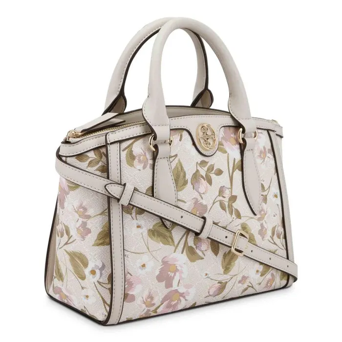 Kyelle Small Satchel Crossbody Floral Logo Milk Women Nine West Satchels and Shoulder Bags Kyelle Small Satchel Crossbody Floral Logo Milk Women Nine West Satchels and Shoulder Bags