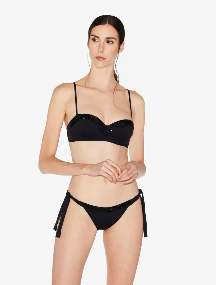 La Perla Bikini Brief In Black With Beading Women Bikinis