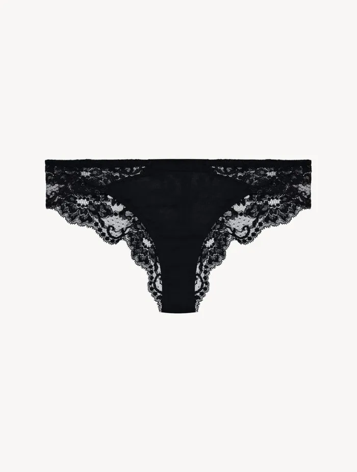 La Perla Luxury Cotton Brazilian Panties In Black Women Brazilian