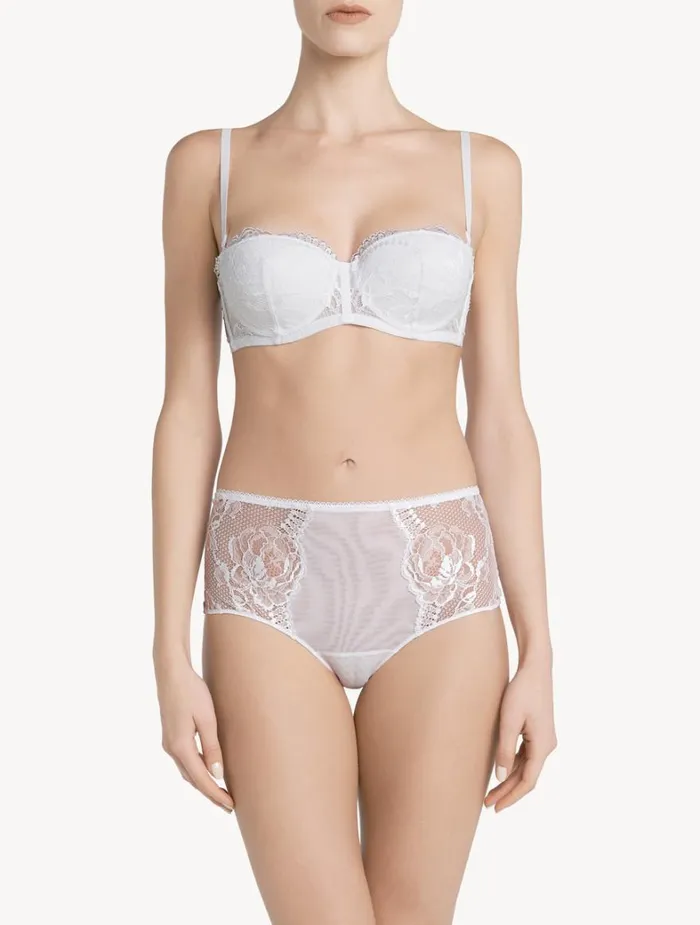 La Perla Luxury Lace Bandeau Bra In White Women Bandeau
