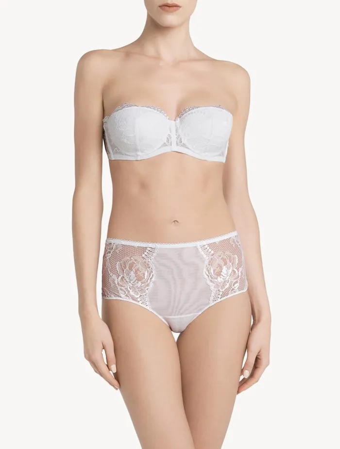 La Perla Luxury Lace Bandeau Bra In White Women Bandeau