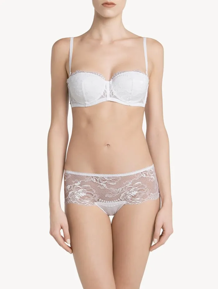 La Perla Luxury Lace Boyshort Panties In White Women Hipster