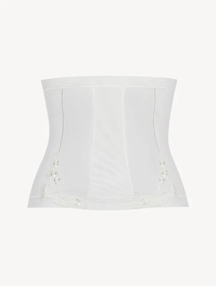 La Perla Luxury Stretch Tulle Corset In OffWhite Women Bodysuits and Bustiers