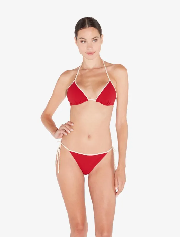 La Perla Monogram Bikini Brief In Red Women Bikinis