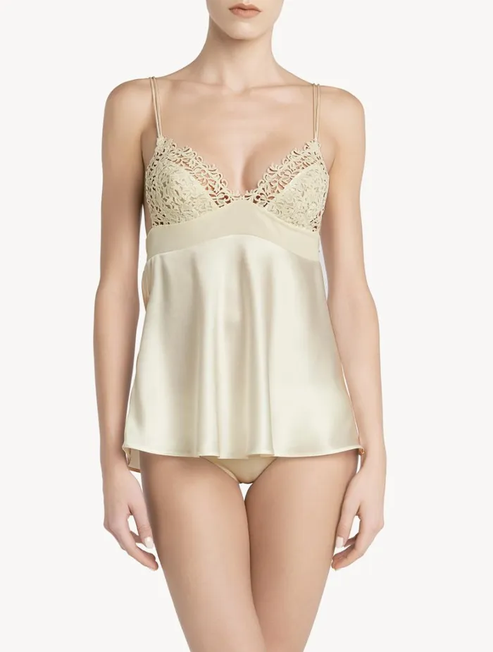 La Perla Offwhite Silk Camisole With Macram Women Camisoles
