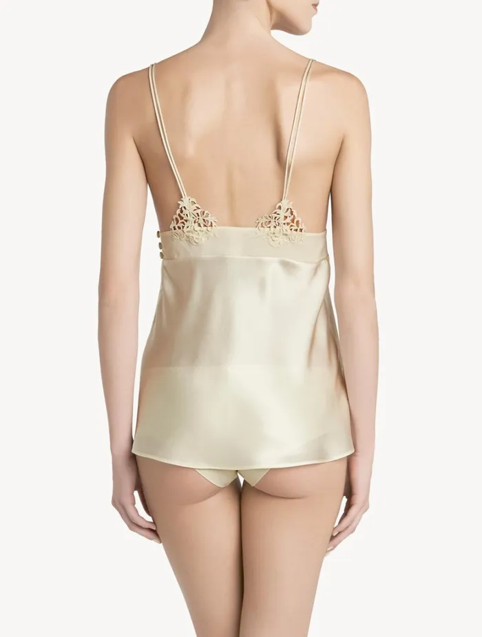 La Perla Offwhite Silk Camisole With Macram Women Camisoles