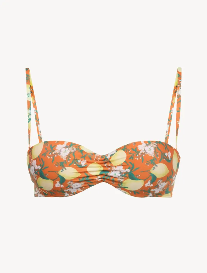 La Perla Orange Printed Bandeau Bikini Top Women Bikinis