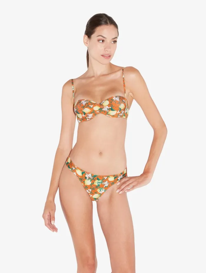 La Perla Orange Printed Bandeau Bikini Top Women Bikinis