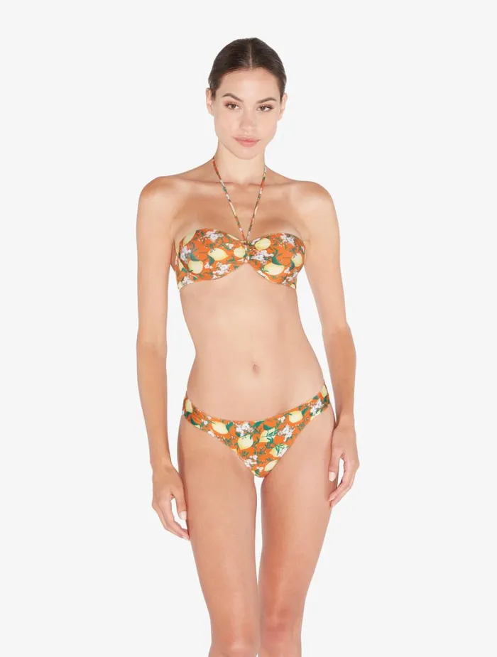 La Perla Orange Printed Bandeau Bikini Top Women Bikinis