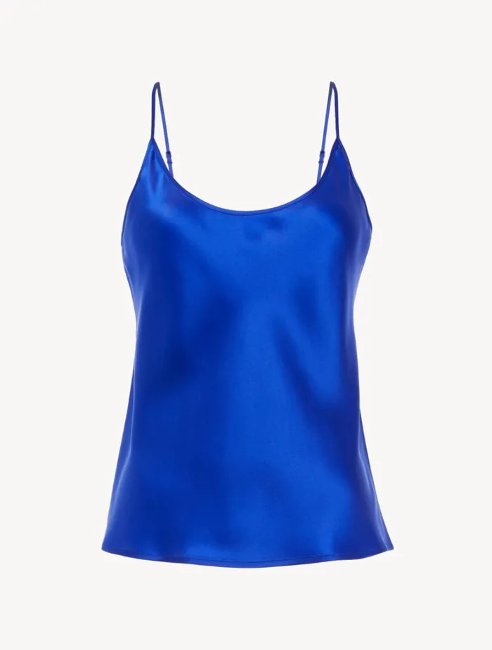 La Perla Silk Camisole Top In Electric Blue Women Camisoles