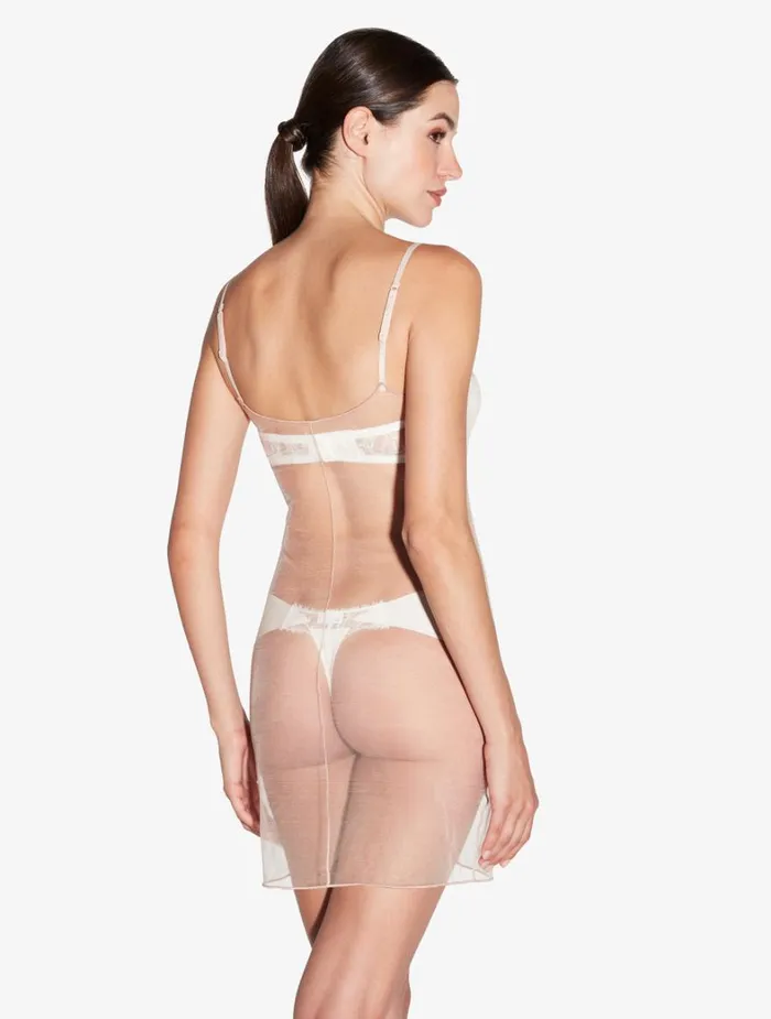 La Perla Silk Slip With Leavers Lace In Pink Women Slips and Dresses