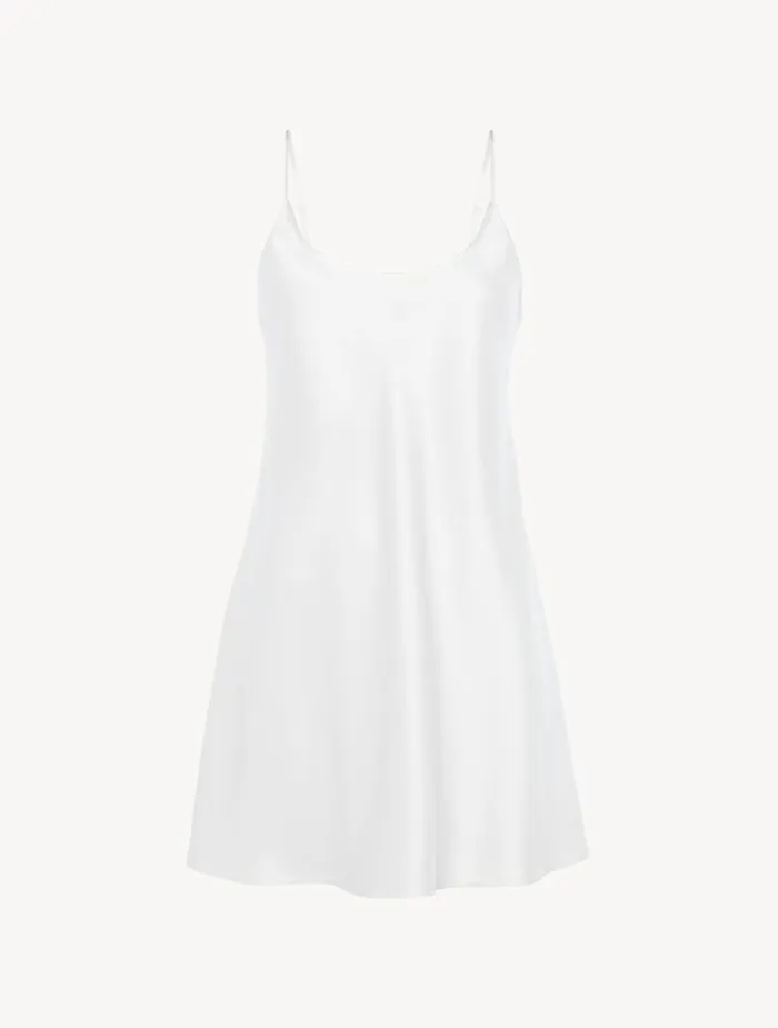 La Perla White Silk Short Slip Women Slips and Dresses