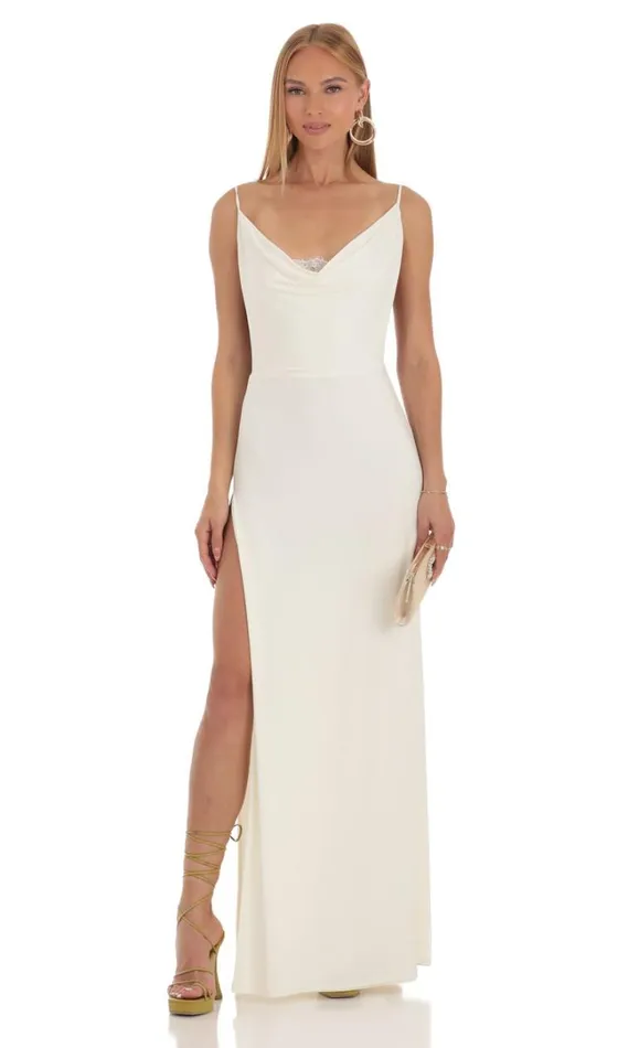 Lace Maxi Dress Ivory Women LUCY IN THE SKY Maxi Dresses Lace Maxi Dress Ivory Women LUCY IN THE SKY Maxi Dresses