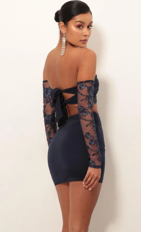 Lace Sleeve Set Navy Women LUCY IN THE SKY TwoPiece Sets Lace Sleeve Set Navy Women LUCY IN THE SKY TwoPiece Sets