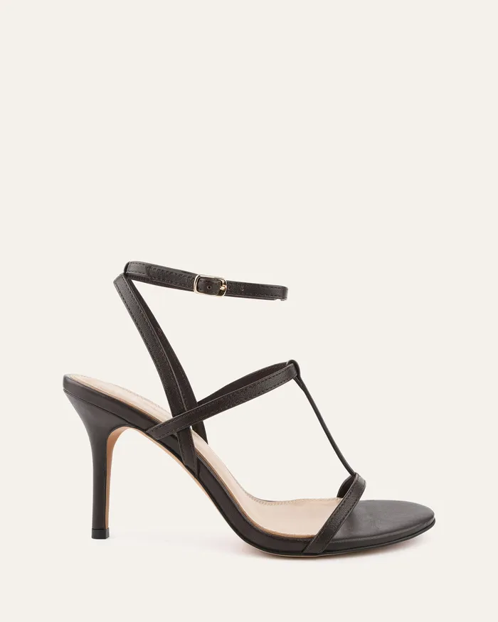 Lacey high heel sandals cacao leather HIGH SANDALS jomercer Women