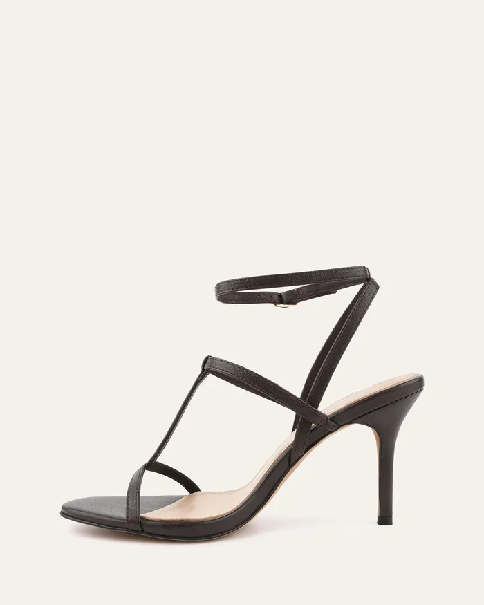 Lacey high heel sandals cacao leather HIGH SANDALS jomercer Women Lacey high heel sandals cacao leather HIGH SANDALS jomercer Women