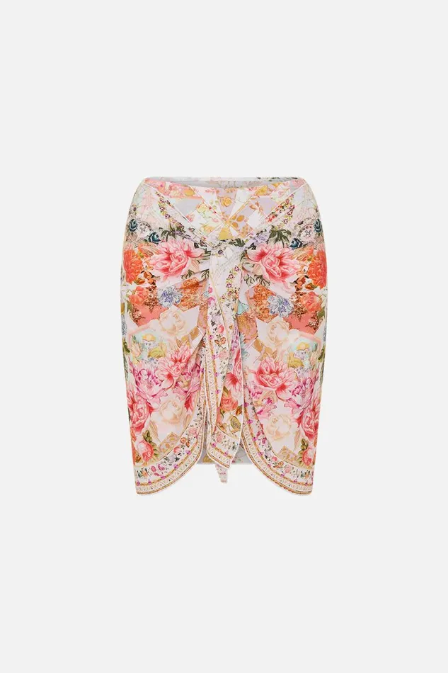 LAYERED SHORT SARONG WITH TIE FRONT SEW YESTERDAY Sew Yesterday Womens Camilla Sarongs