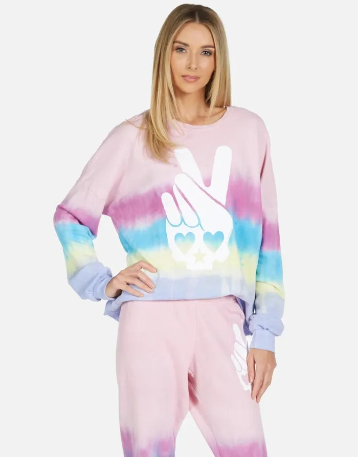 Lee Skull Peace Hand Ocean Sunrise Women Lauren Moshi Long Sleeve