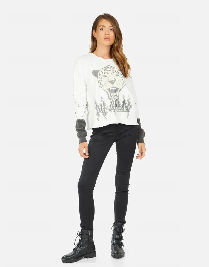 Lee Tiger Def Leppard Milkonyx Splatter Women Lauren Moshi Long Sleeve