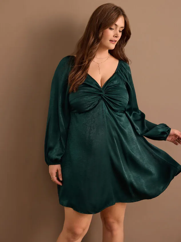 Liam Twist Satin Mini Dress Hunter Women Altar039d State Dresses