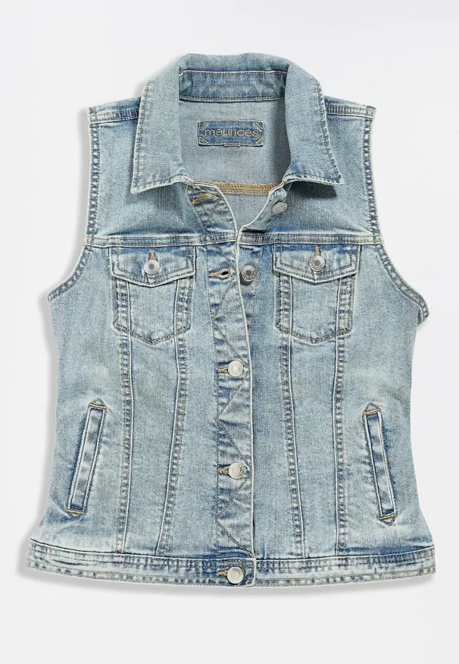 Light Wash Denim Vest Women Maurices Tops