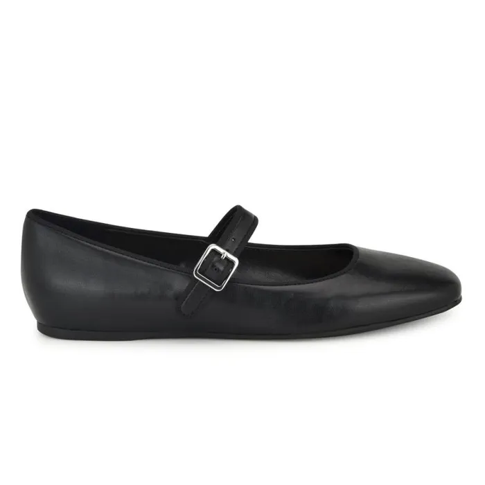Lilow Square Toe Mary Jane Flats Black Women Nine West Flats