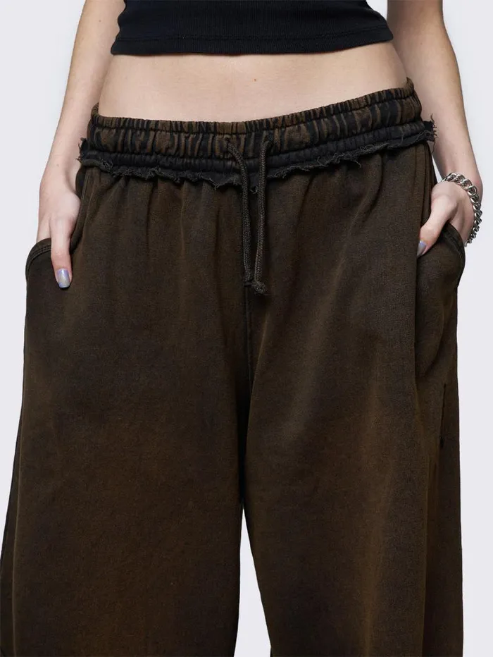 Liv Brown Wash Sweatpants Women Minga London Bottoms