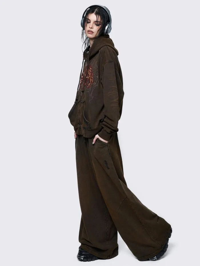 Liv Brown Wash Sweatpants Women Minga London Bottoms