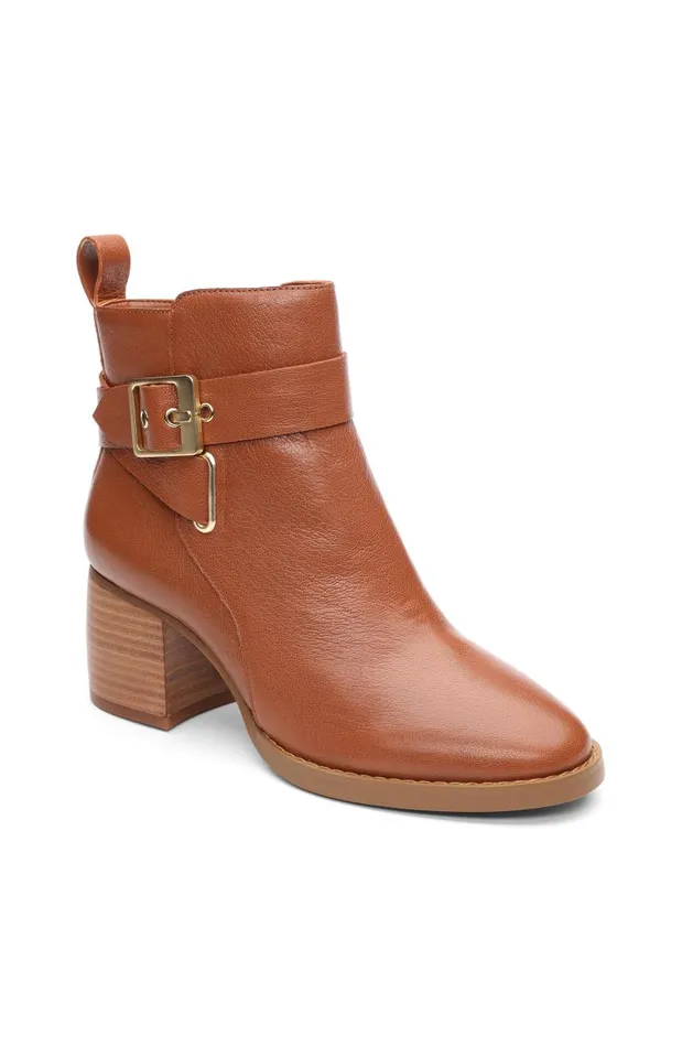 Liverpool Los Angeles Boots ENCINO BOOTIE WITH ANKLE STRAP Pecan 8211 Womens