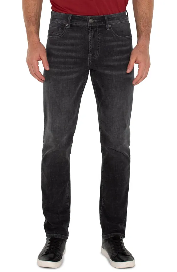 Liverpool Los Angeles Jeans KINGSTON MODERN STRAIGHT COMFORT STRETCH Coal 8211 Mens