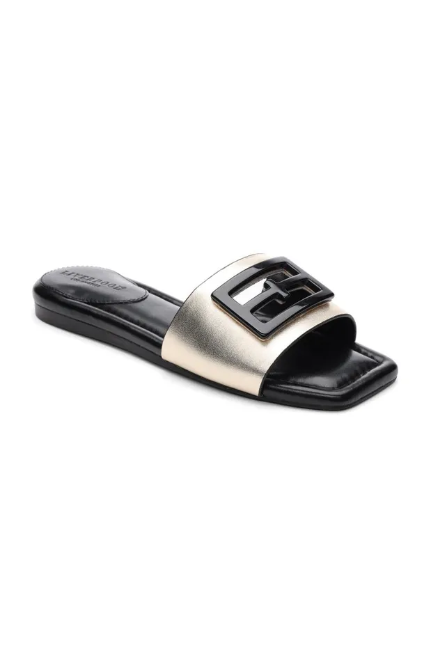 Liverpool Los Angeles Sandals DUNBAR LOGO MEDALLION SANDALS Lt Gold 8211 Womens
