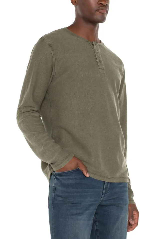 Liverpool Los Angeles Shirts LONG SLEEVE HENLEY Sea Turtle 8211 Mens