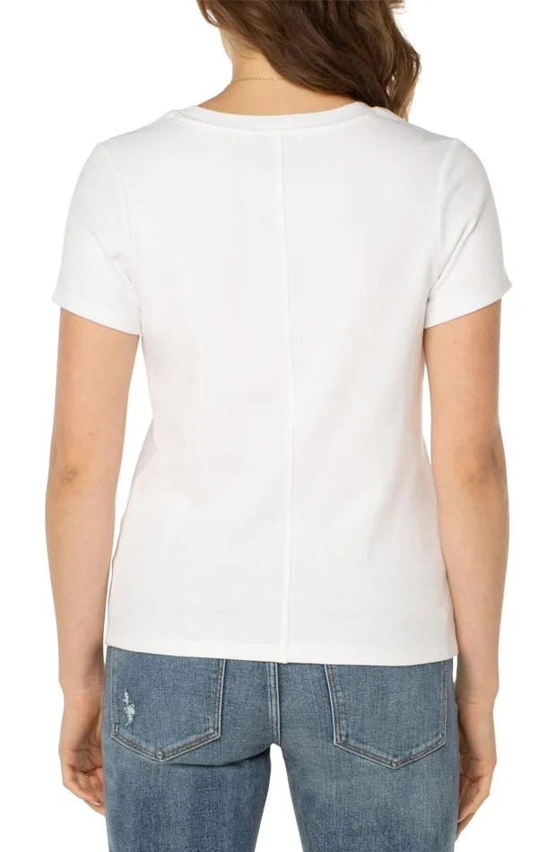 Liverpool Los Angeles Tees SCOOP NECK SHORT SLEEVE TEE White 8211 Womens