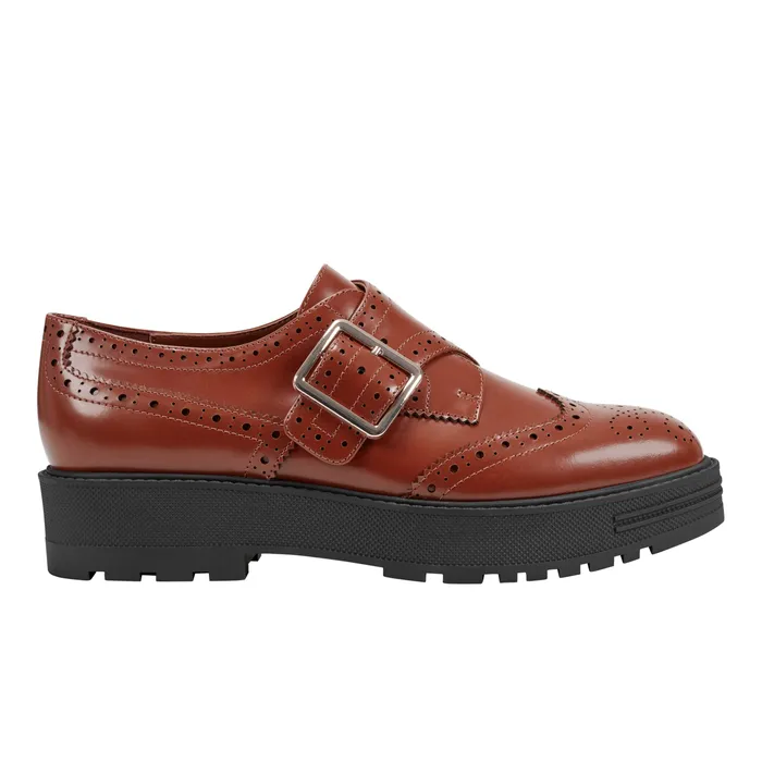 Loafers and Flats Women Marc Fisher Remona Monk Strap Loafer Brown Leather