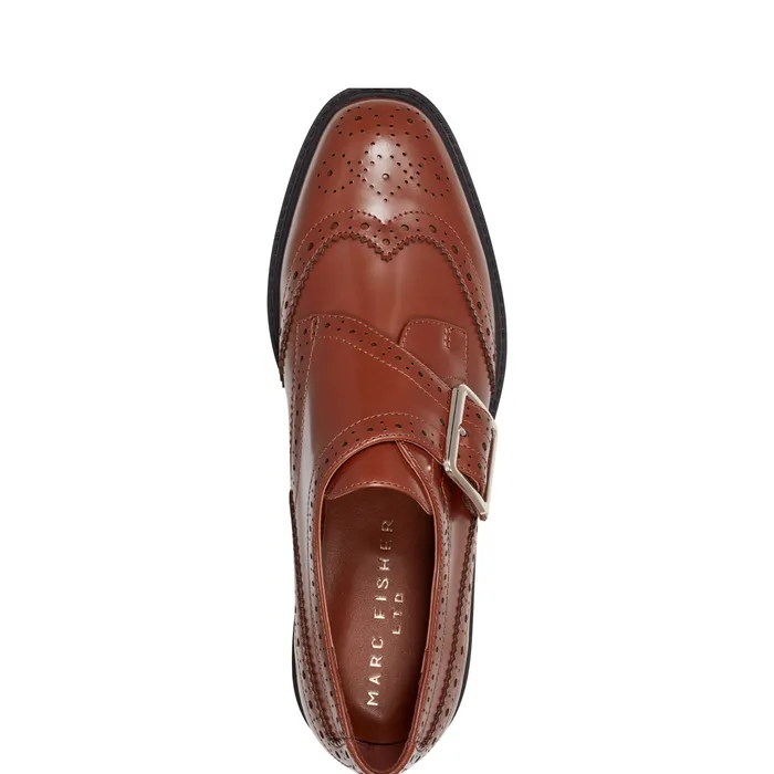 Loafers and Flats Women Marc Fisher Remona Monk Strap Loafer Brown Leather