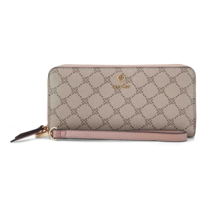 Lockup 9S Zip Around With Wristlet Beigelogodusk Women Nine West Clutches and Wallets